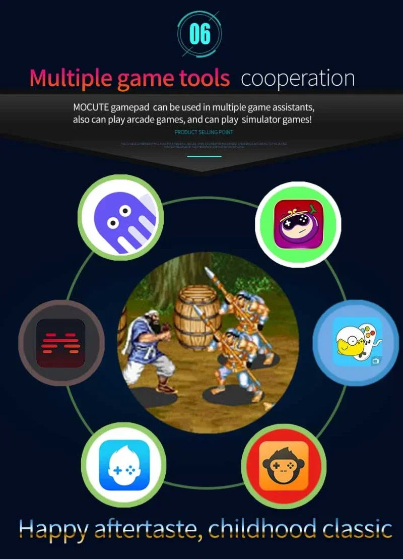 Mocute 060 Wireless Bluetooth Gamepad – Telescopic Mobile Controller for PUBG, Android & iOS