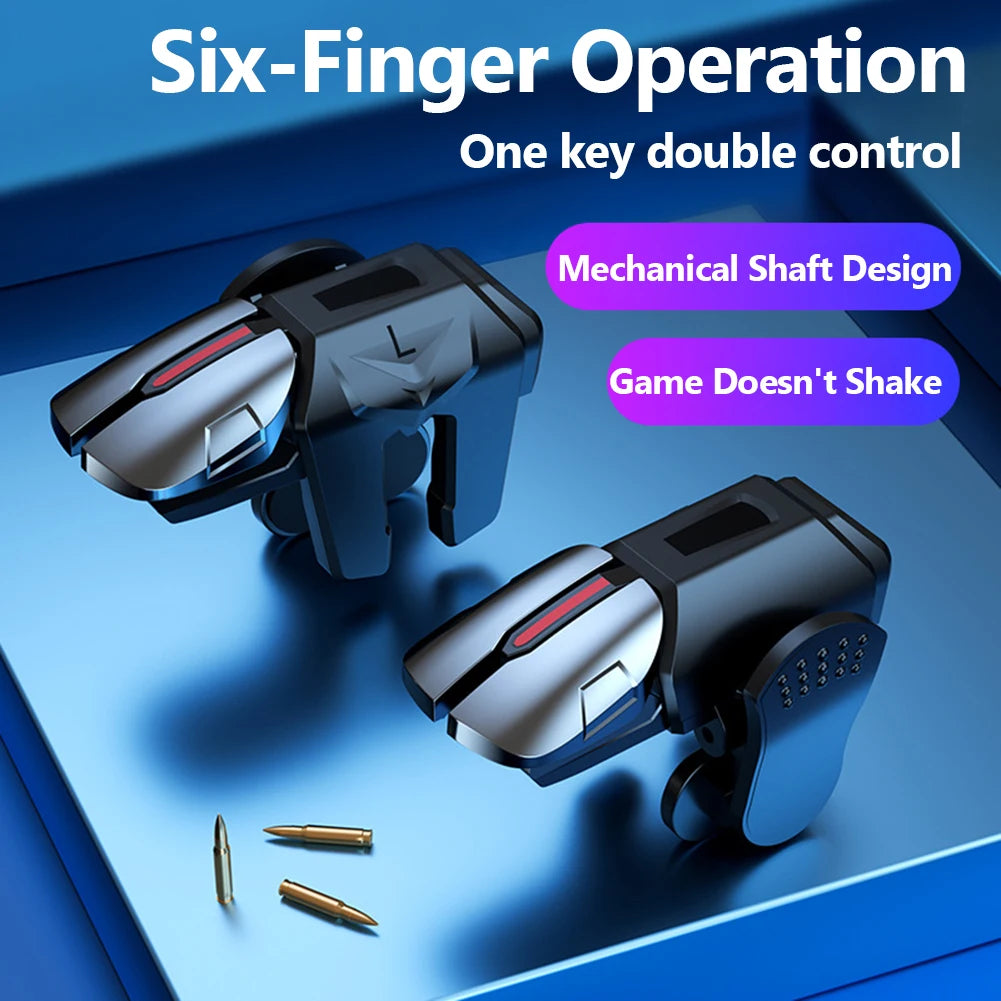 G21 Mobile Game Controller – 6-Finger Trigger Joystick with L1R1 Buttons for PUBG & Mobile FPS