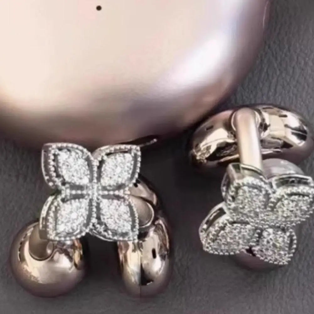 1 Pair Clip-On Earbud Jewelry – Bow-Shaped Headphone Decoration for Women | Exquisite Open-Ear Earphone Accessory & Gift