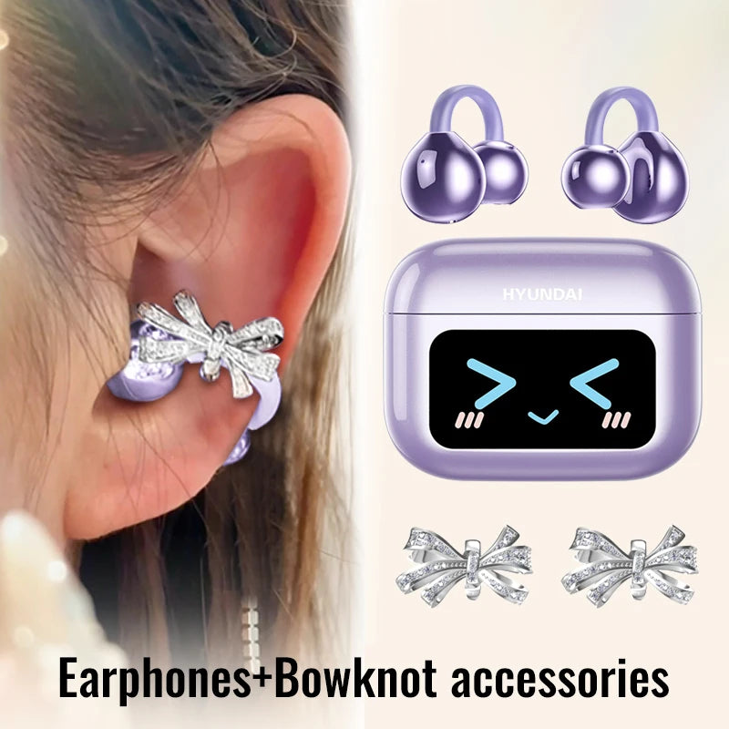 HYUNDAI M100 Open-Ear Wireless Gaming Earphones – Sport TWS Headset with HiFi Sound & Mic for Android and iOS