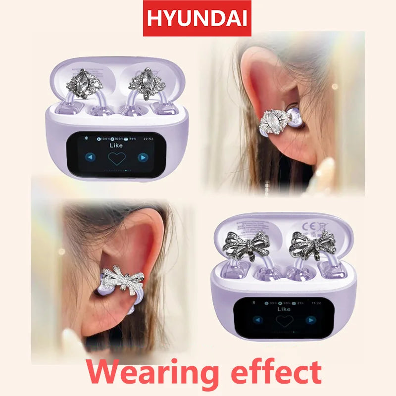 HYUNDAI M100 Open-Ear Wireless Gaming Earphones – Sport TWS Headset with HiFi Sound & Mic for Android and iOS