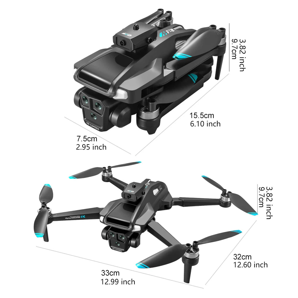 Drone 4K HD Brushless Motor with Dual Cameras & 4.5" Screen Remote – Obstacle Avoidance Quadcopter for Kids & Adults