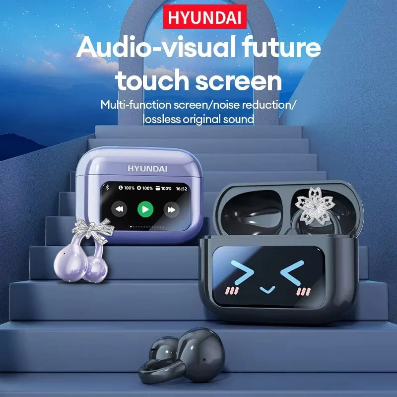 HYUNDAI M100 Open-Ear Wireless Gaming Earphones – Sport TWS Headset with HiFi Sound & Mic for Android and iOS