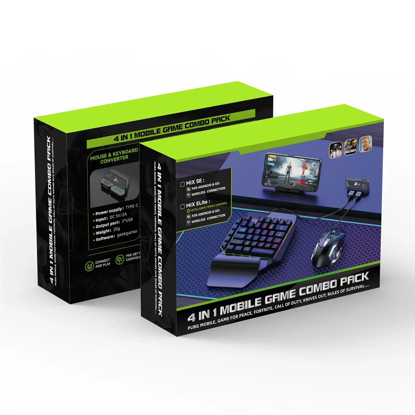 Mix SE Wireless Game Controller & Keyboard Mouse Adapter for PUBG – iOS & Android