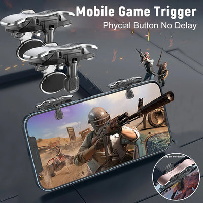 1 Pair Mobile Game Triggers for PUBG – Phone Controller Joysticks (4–13mm Thickness)