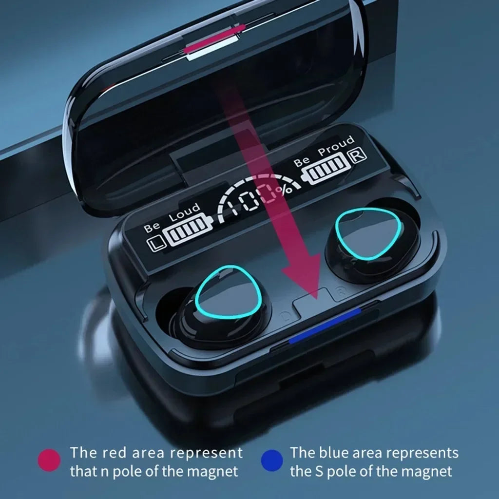 Original M10 Wireless Bluetooth Earbuds – Sports Stereo Noise-Canceling Headphones with Mic