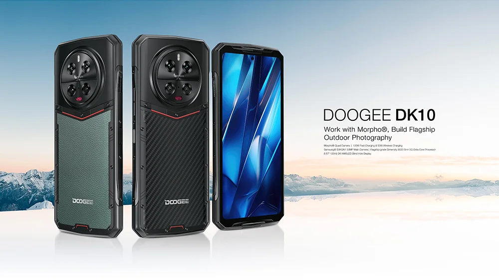 DOOGEE DK10 Rugged Smartphone Global Version – 5G, 6.67" 120Hz 2.5K AMOLED, 12GB RAM + 512GB ROM, Quad Camera, 120W Fast Charge