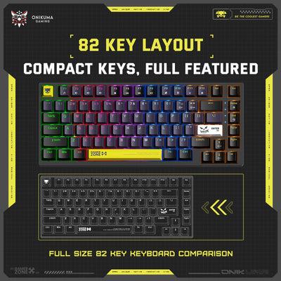 Gaming 82-Key Mechanical Keyboard – Compact RGB Backlit Wired USB Keyboard for PC, Laptop & Windows Gamers
