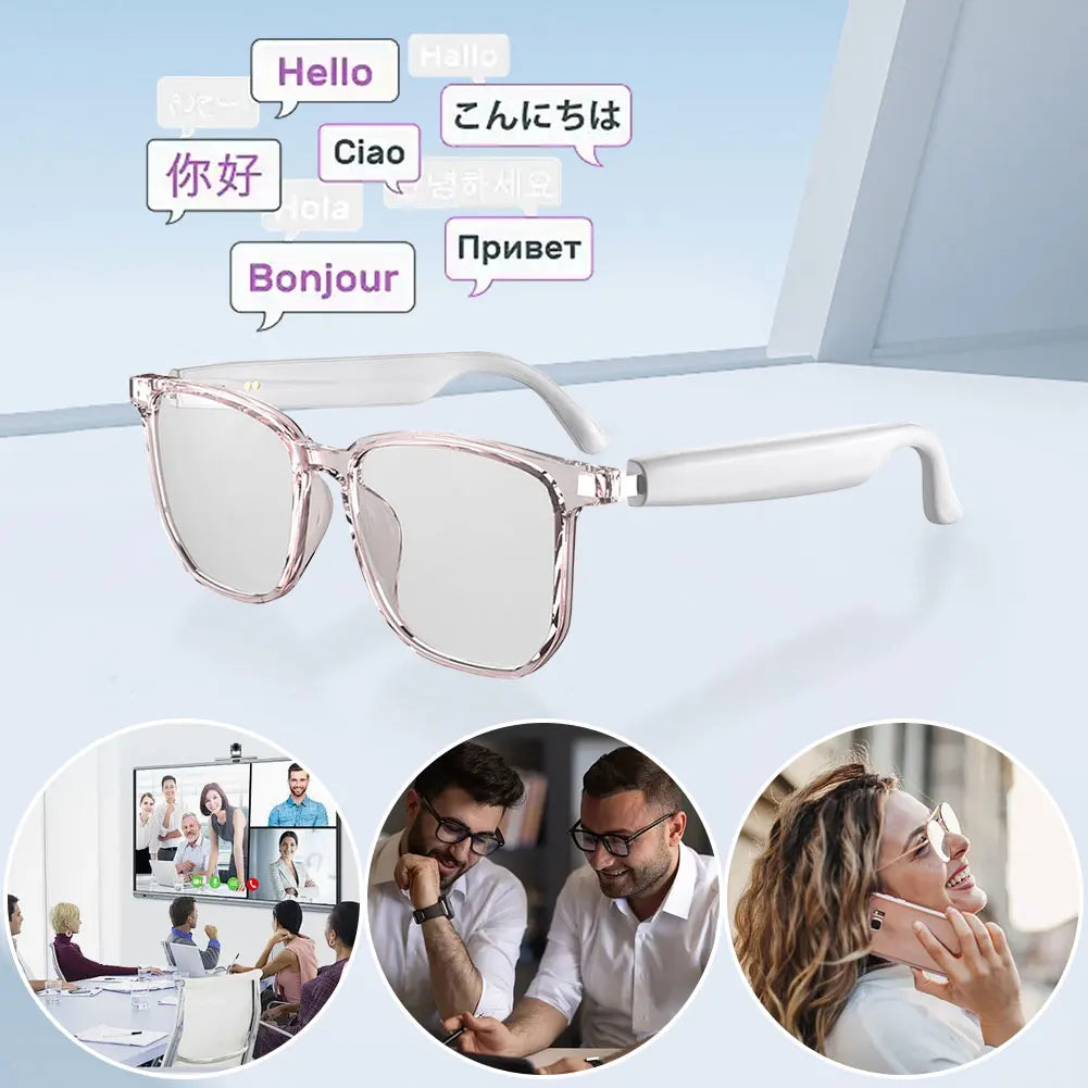 AI Translation Smart Glasses – 75 Languages, Bluetooth 5.4, Automatic Voice Translator Sunglasses