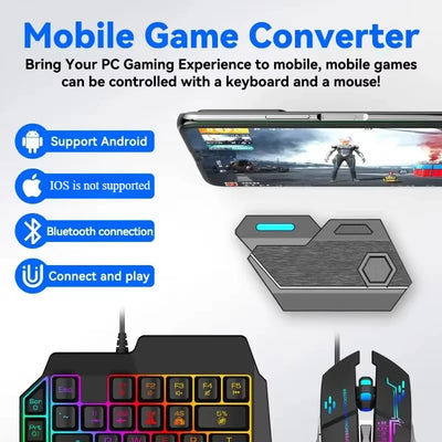 Mix SE Wireless Game Controller & Keyboard Mouse Adapter for PUBG – iOS & Android