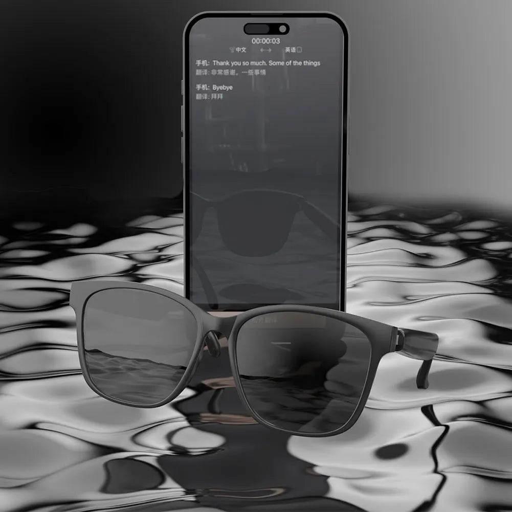 AI Translation Smart Glasses – 75 Languages, Bluetooth 5.4, Automatic Voice Translator Sunglasses