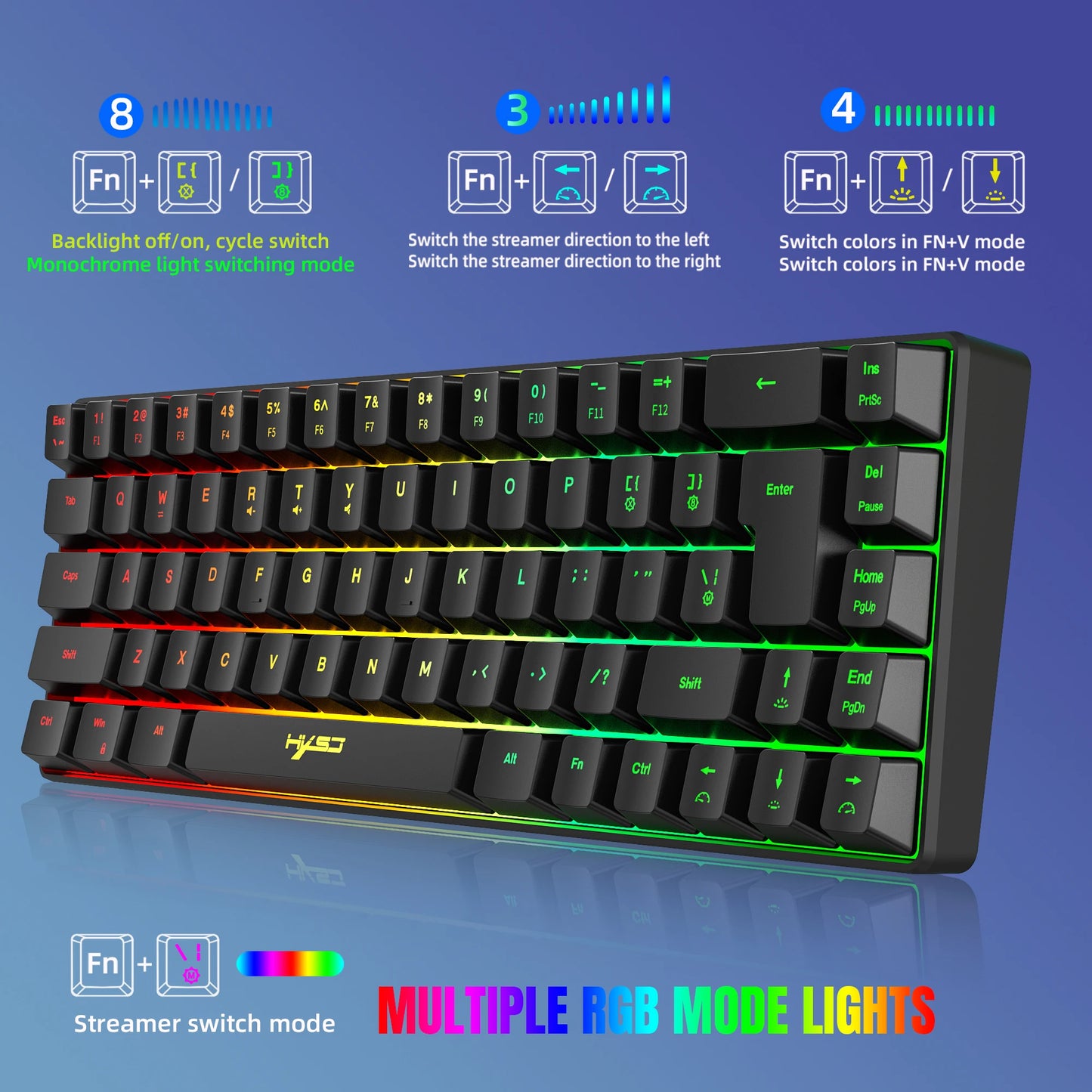 60% Gaming Keyboard and Mouse Combo – Compact Wired RGB Keyboard & Mouse Set for PC, Laptop & Office Use (White)