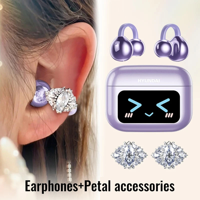 HYUNDAI M100 Open-Ear Wireless Gaming Earphones – Sport TWS Headset with HiFi Sound & Mic for Android and iOS