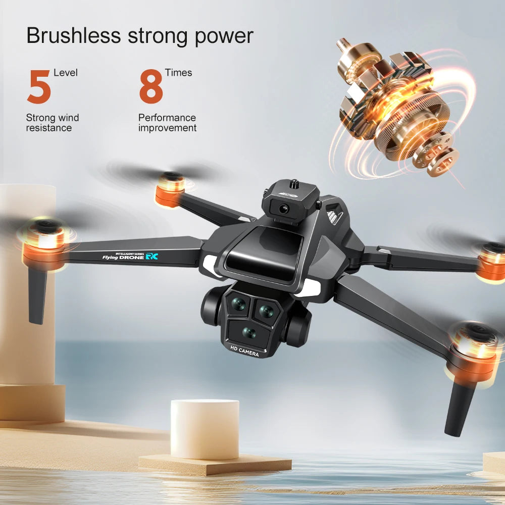 Drone 4K HD Brushless Motor with Dual Cameras & 4.5" Screen Remote – Obstacle Avoidance Quadcopter for Kids & Adults