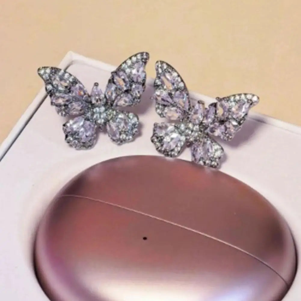 1 Pair Clip-On Earbud Jewelry – Bow-Shaped Headphone Decoration for Women | Exquisite Open-Ear Earphone Accessory & Gift