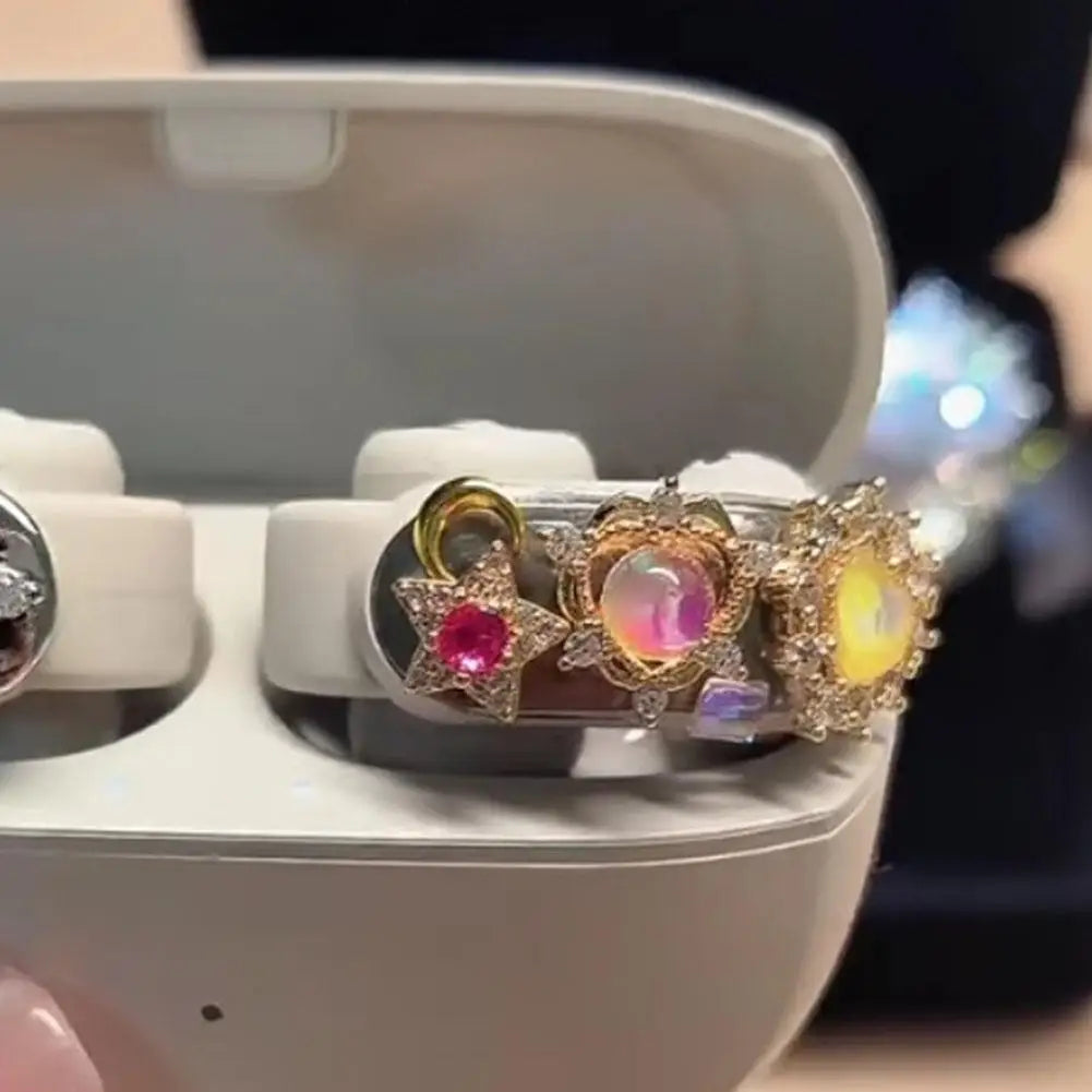 1 Pair Clip-On Earbud Jewelry – Bow-Shaped Headphone Decoration for Women | Exquisite Open-Ear Earphone Accessory & Gift