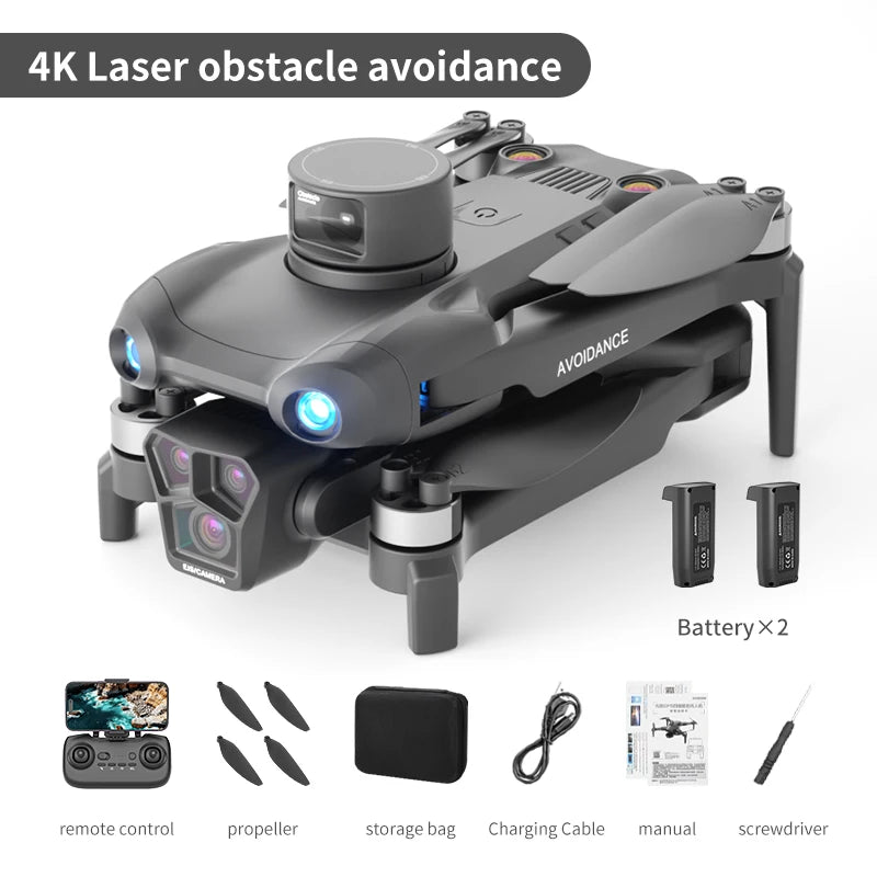 Drone 4K HD Brushless Motor with Dual Cameras & 4.5" Screen Remote – Obstacle Avoidance Quadcopter for Kids & Adults