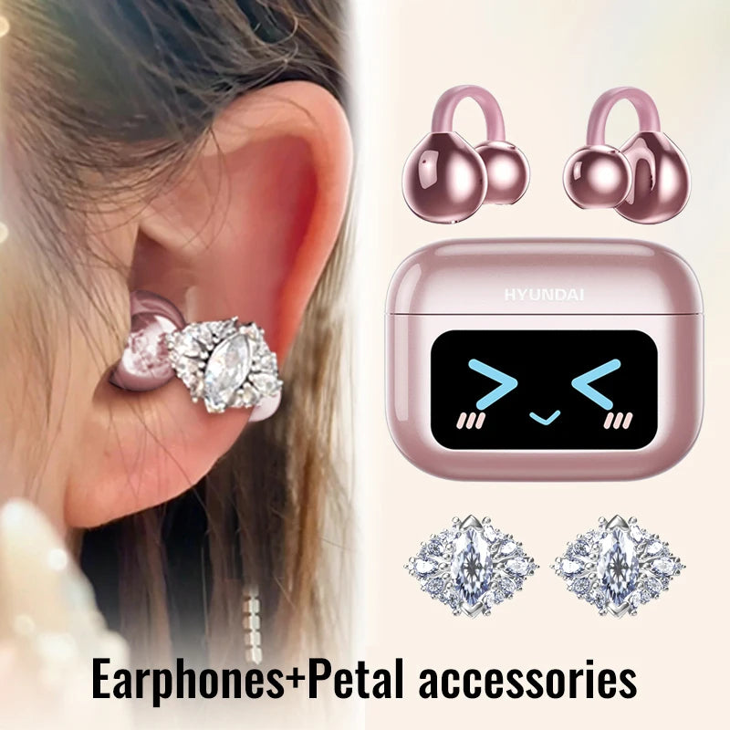 HYUNDAI M100 Open-Ear Wireless Gaming Earphones – Sport TWS Headset with HiFi Sound & Mic for Android and iOS