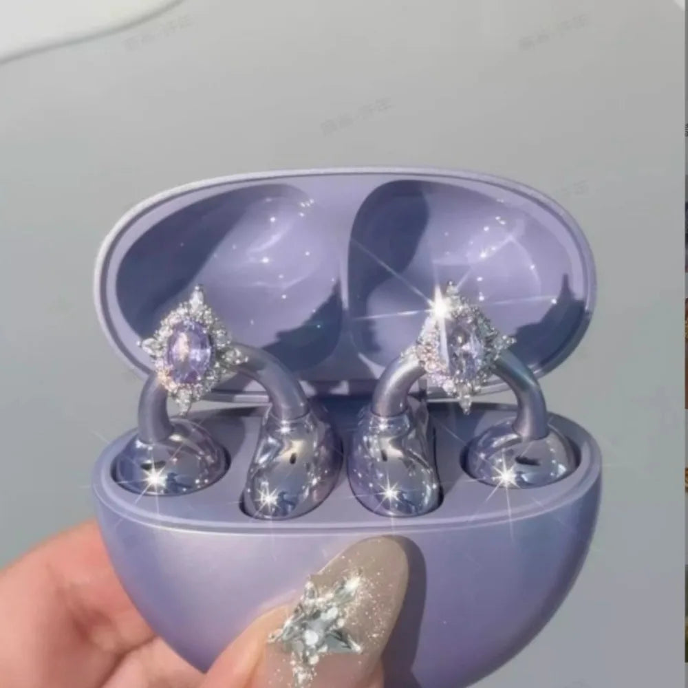 DIY Zircon Rotatable Headphone Decoration Clip – Easy-to-Install Buckle Accessories for Earbuds & Headphones