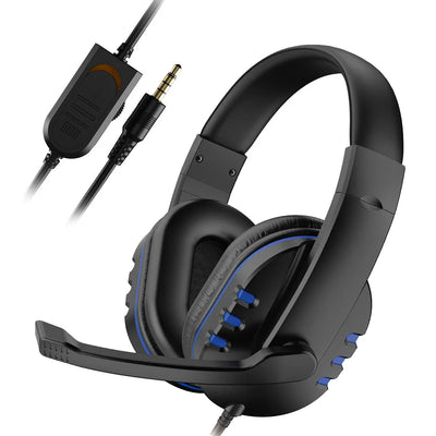 3.5mm Wired Gaming Headset with Microphone – Noise Cancelling Over-Ear Headphones with Volume Control for PS4, PC & Laptop