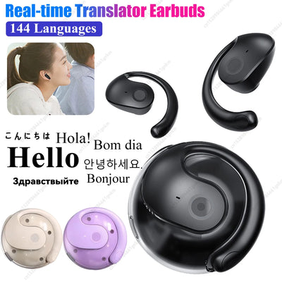 144 Languages AI Translator Earbuds – Real-Time Instant Voice Translation Headset