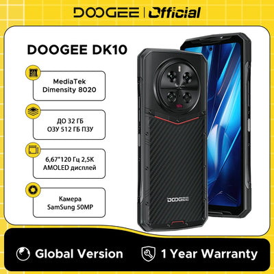 DOOGEE DK10 Rugged Smartphone Global Version – 5G, 6.67" 120Hz 2.5K AMOLED, 12GB RAM + 512GB ROM, Quad Camera, 120W Fast Charge