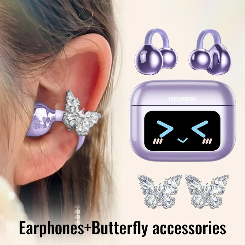 HYUNDAI M100 Open-Ear Wireless Gaming Earphones – Sport TWS Headset with HiFi Sound & Mic for Android and iOS