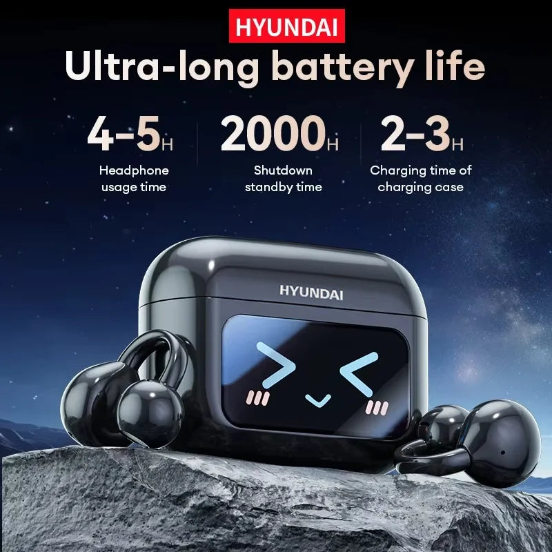 HYUNDAI M100 Open-Ear Wireless Gaming Earphones – Sport TWS Headset with HiFi Sound & Mic for Android and iOS