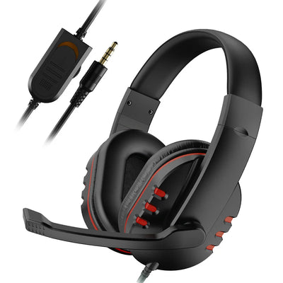 3.5mm Wired Gaming Headset with Microphone – Noise Cancelling Over-Ear Headphones with Volume Control for PS4, PC & Laptop