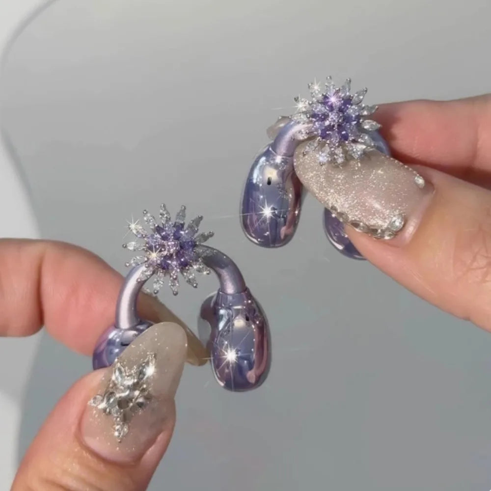 DIY Zircon Rotatable Headphone Decoration Clip – Easy-to-Install Buckle Accessories for Earbuds & Headphones