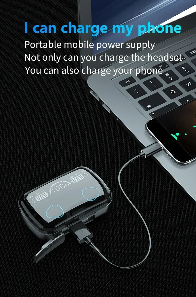 Original M10 Wireless Bluetooth Earbuds – Sports Stereo Noise-Canceling Headphones with Mic