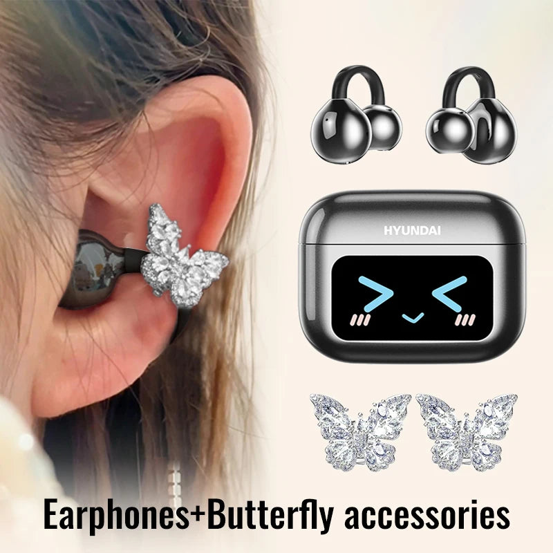 HYUNDAI M100 Open-Ear Wireless Gaming Earphones – Sport TWS Headset with HiFi Sound & Mic for Android and iOS