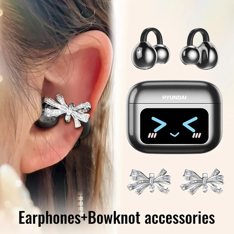 HYUNDAI M100 Open-Ear Wireless Gaming Earphones – Sport TWS Headset with HiFi Sound & Mic for Android and iOS