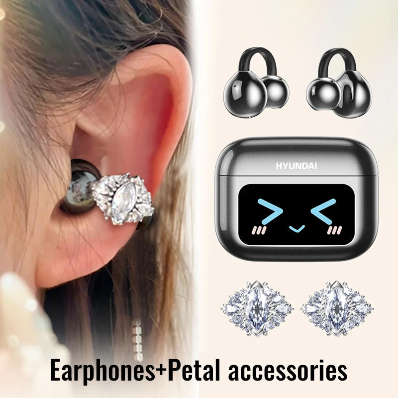 HYUNDAI M100 Open-Ear Wireless Gaming Earphones – Sport TWS Headset with HiFi Sound & Mic for Android and iOS