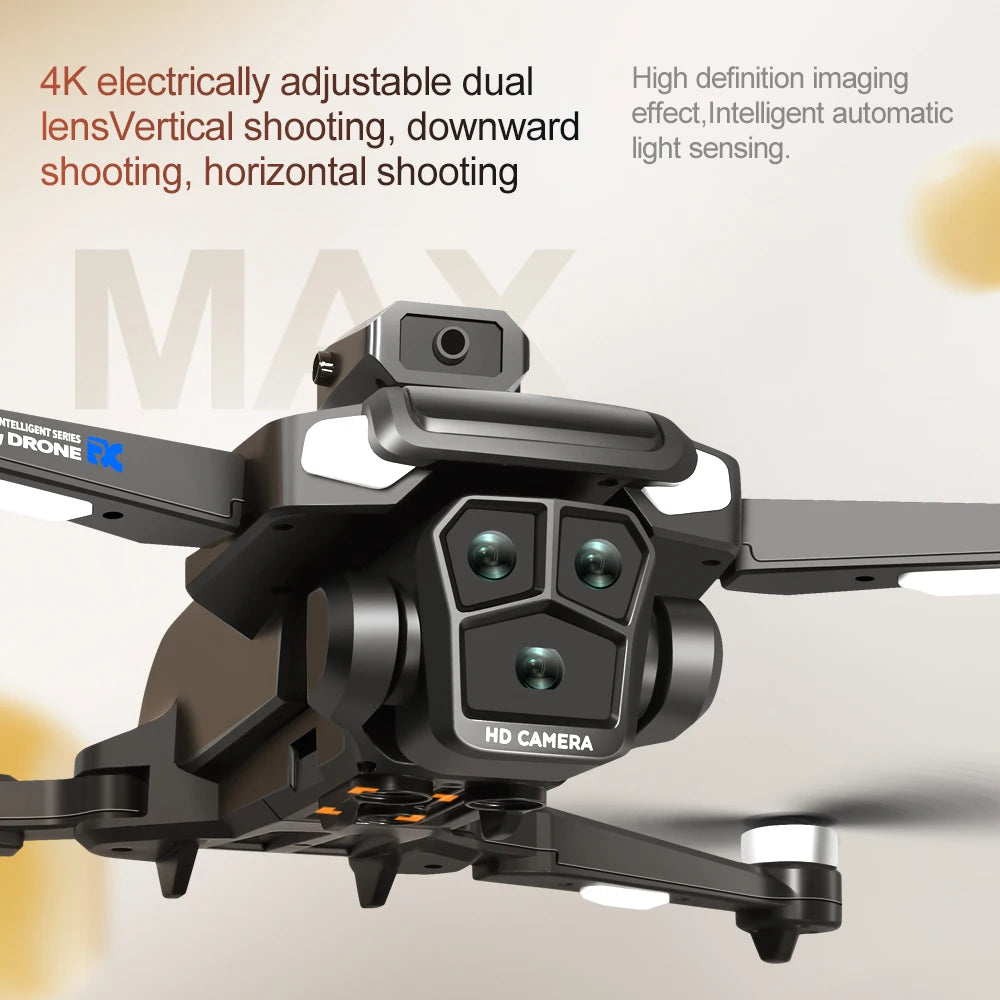 Drone 4K HD Brushless Motor with Dual Cameras & 4.5" Screen Remote – Obstacle Avoidance Quadcopter for Kids & Adults