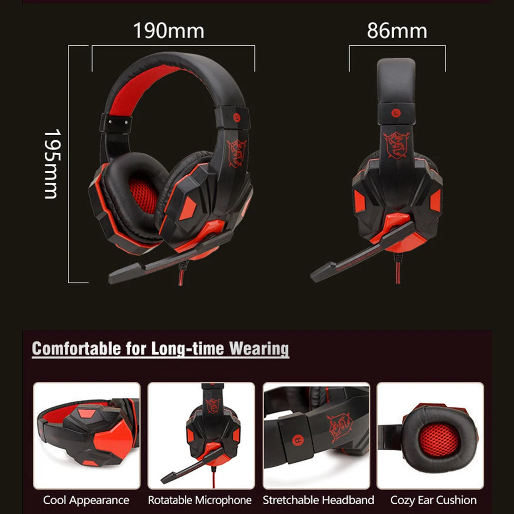 Wired Gaming Headset for PS4/PS5/Xbox/PC/Smartphone – 120° Adjustable Noise Cancelling Headphones with Microphone
