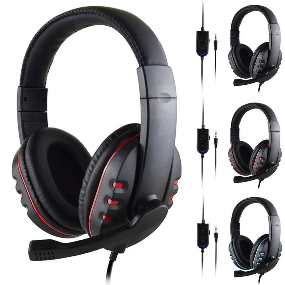 3.5mm Wired Gaming Headset with Microphone – Noise Cancelling Over-Ear Headphones with Volume Control for PS4, PC & Laptop