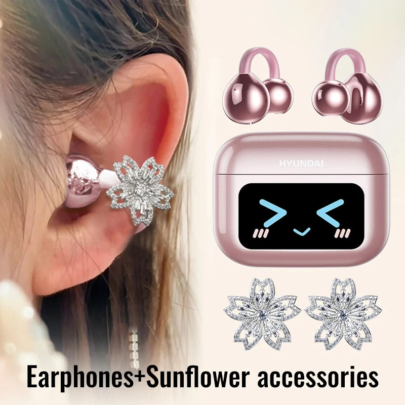 HYUNDAI M100 Open-Ear Wireless Gaming Earphones – Sport TWS Headset with HiFi Sound & Mic for Android and iOS